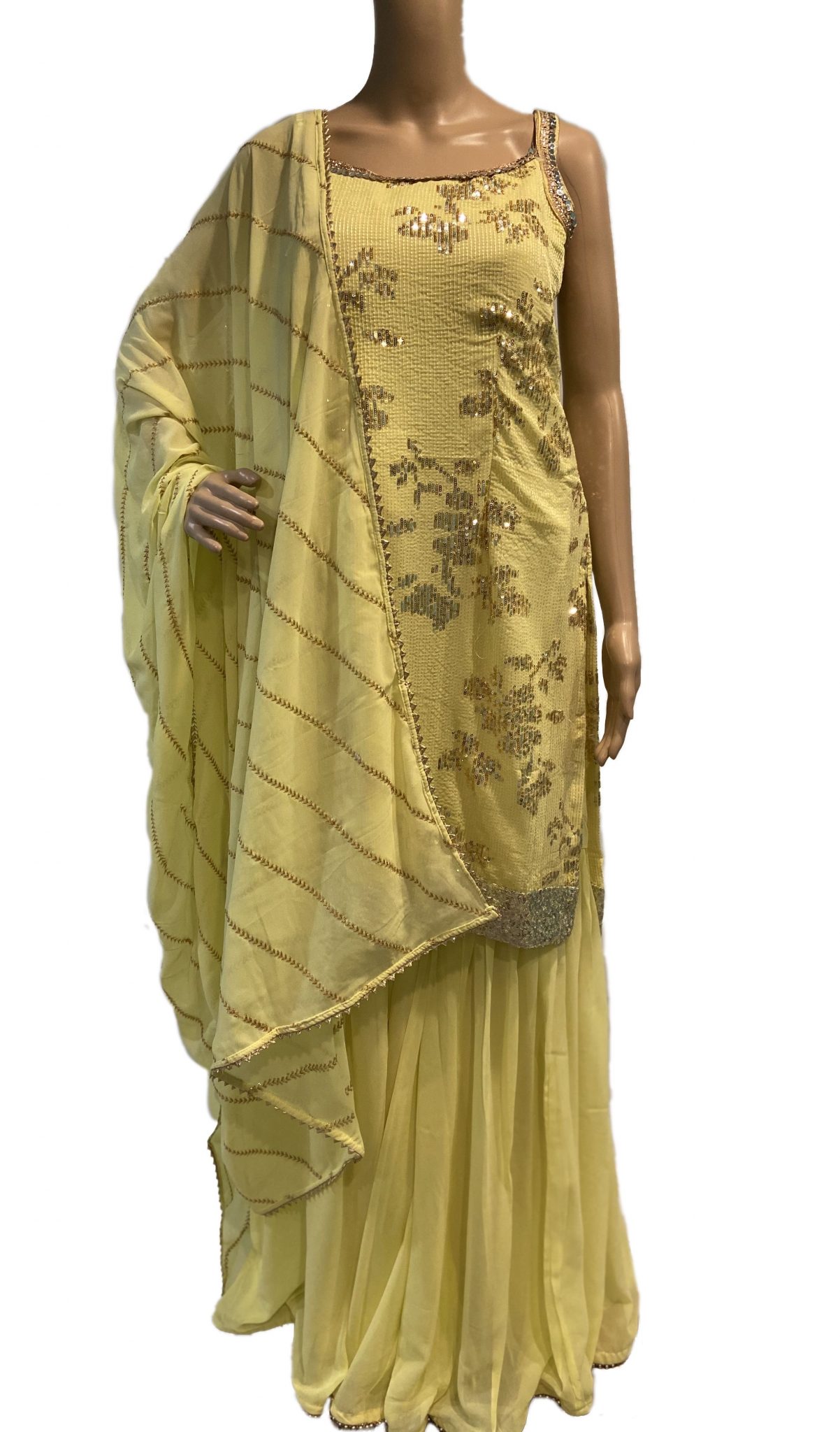 gharara in yellow colour